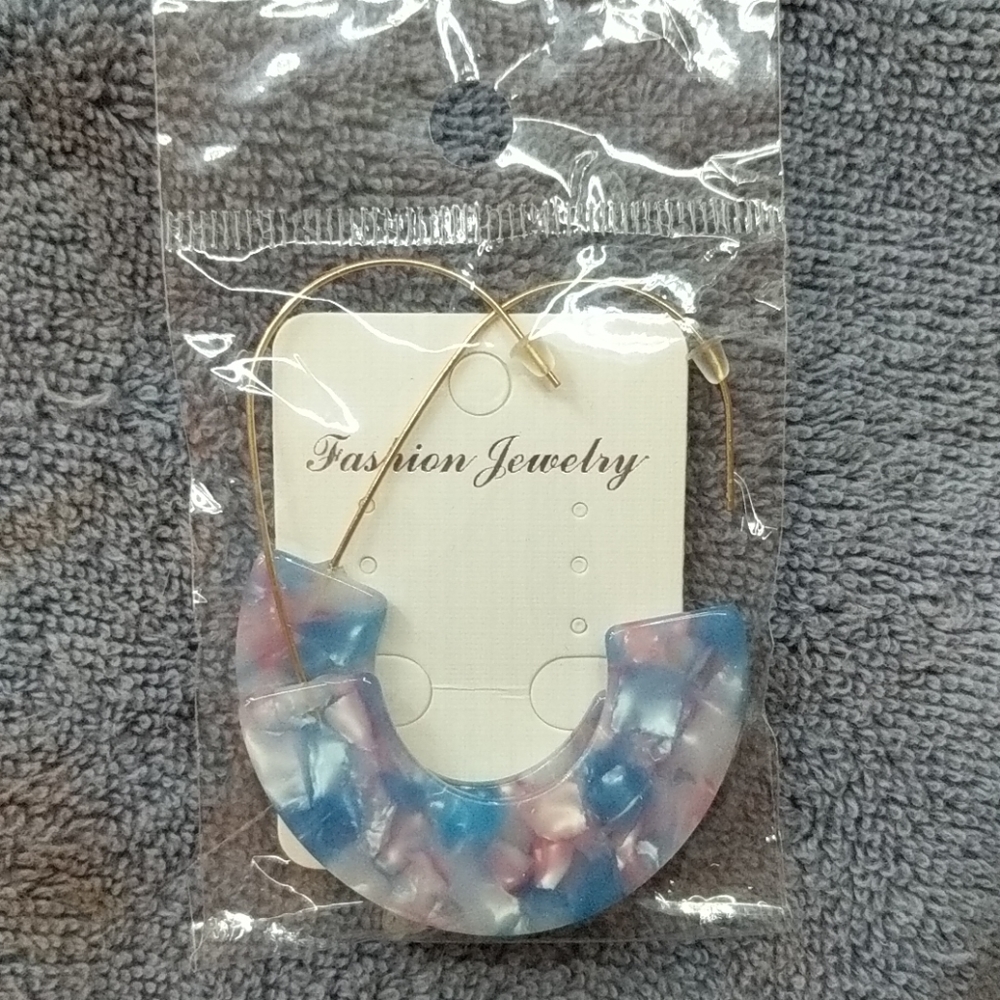 Multi-colored acrylic earrings